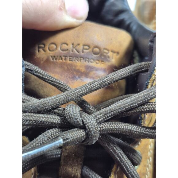 ROCKPORT XCS Men's 8.5 Brown Leather Waterproof Hiking Work Ankle Boots - Picture 8 of 9